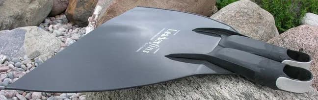 Carbon-fibre freediving monofin used for competitive depth disciplines