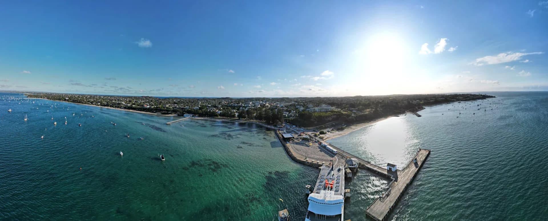 Aerial view of Sorrento with Port Phillip Heads near Lonsdale Wall
